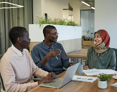 Student consulting with advisor