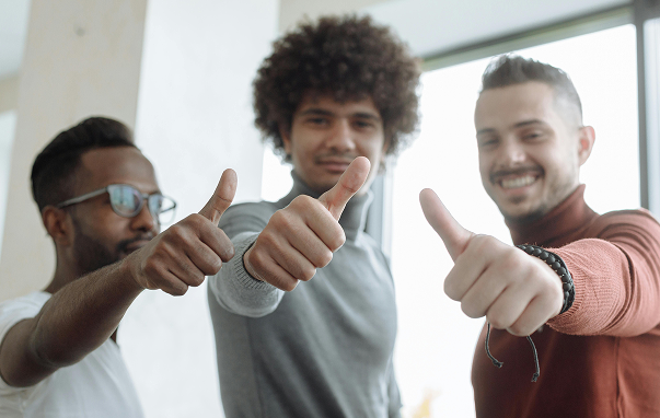 Students celebrating successful admissions
